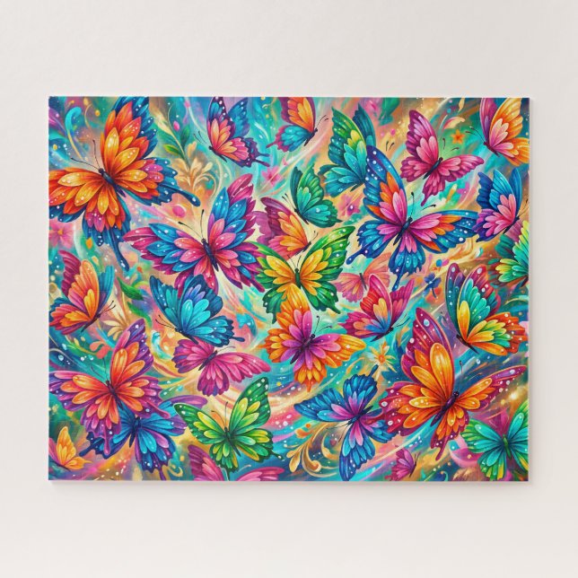 Puzzle Paysage de rêves de papillon vibrant – Boho tropic (Horizontal)