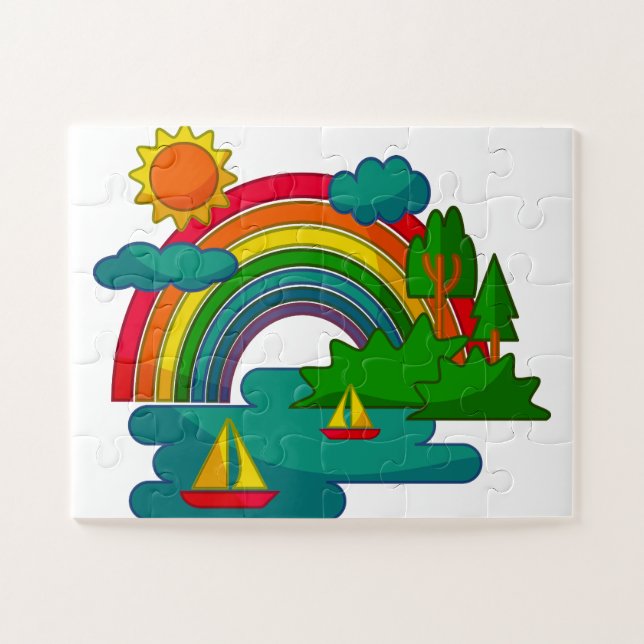 Puzzle Paysage de voyage en bateau sous les nuages de sol (Horizontal)