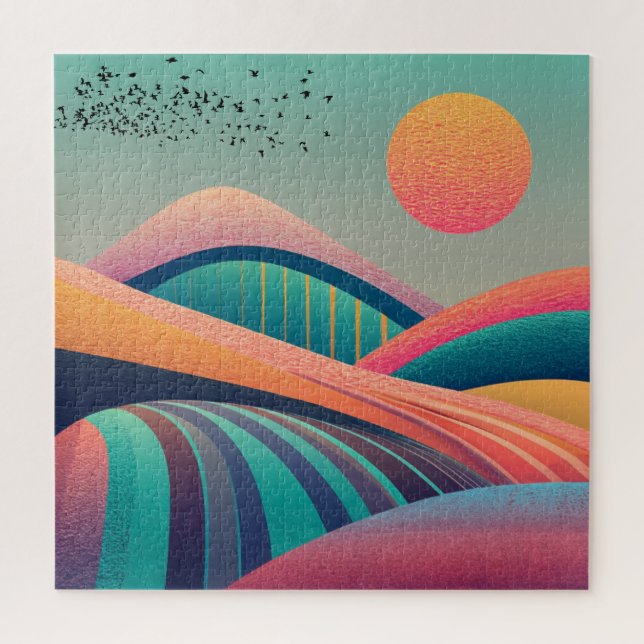 Puzzle Paysage des collines du Kaleidoscope (Vertical)