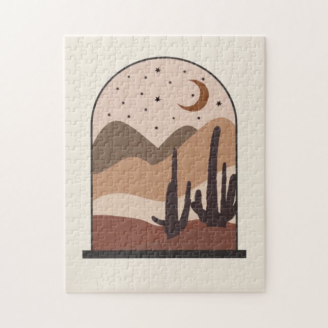 Puzzle Paysage désertique, Arizona, Art abstrait boho (Vertical)