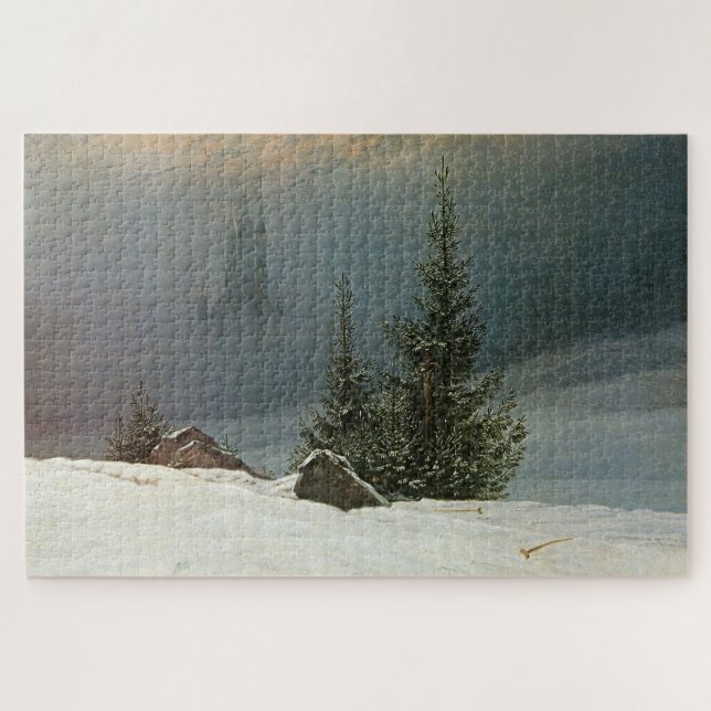 Puzzle Paysage d'hiver : Un chef-d'oeuvre de Friedrich (Horizontal)