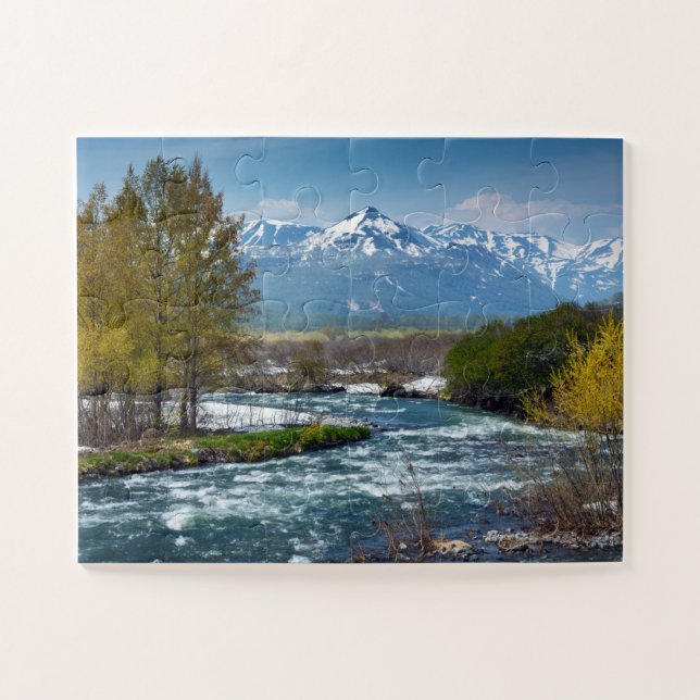 Puzzle Paysage d'une rivière de montagne accidentée au pr (Horizontal)