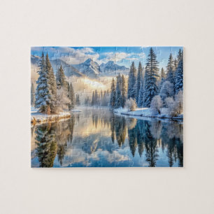 Puzzle paysage hivernal neige