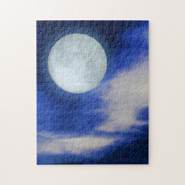 Puzzle Paysage lunaire avec nuages lune (Vertical)