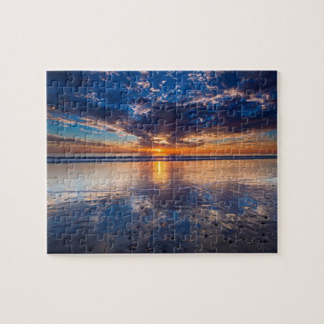 Puzzle Paysage marin dramatique, coucher de soleil, CA (Horizontal)
