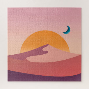 Puzzle Paysage minimaliste du désert au coucher du soleil