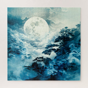 Puzzle Paysage mystique de montagne au clair de lune