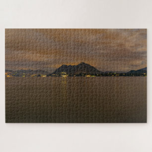 Puzzle Paysage nocturne pittoresque du lac Majeur Italie
