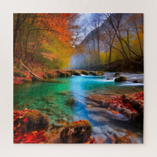Puzzle Paysage paisible de la rivière d'automne