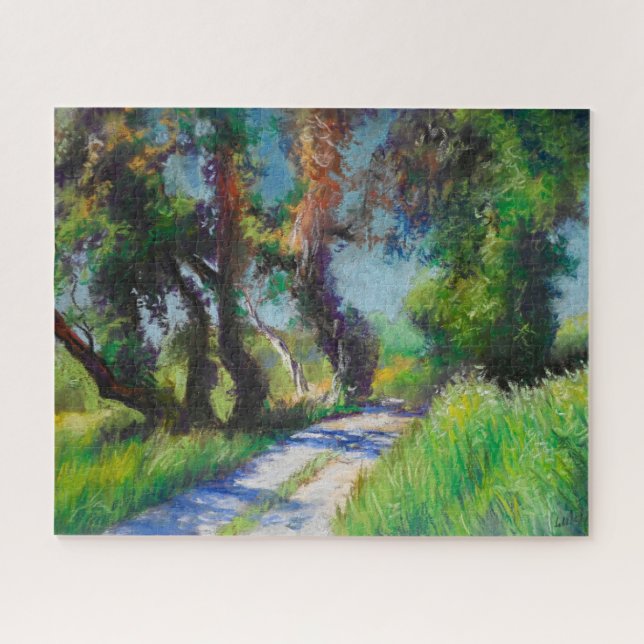 Puzzle Paysage pastel d'oliveraie ensoleillée (Horizontal)