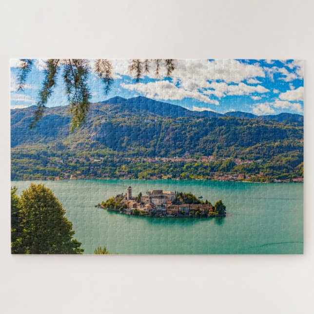Puzzle Paysage pittoresque de l'île de San Giulio, Italie (Horizontal)