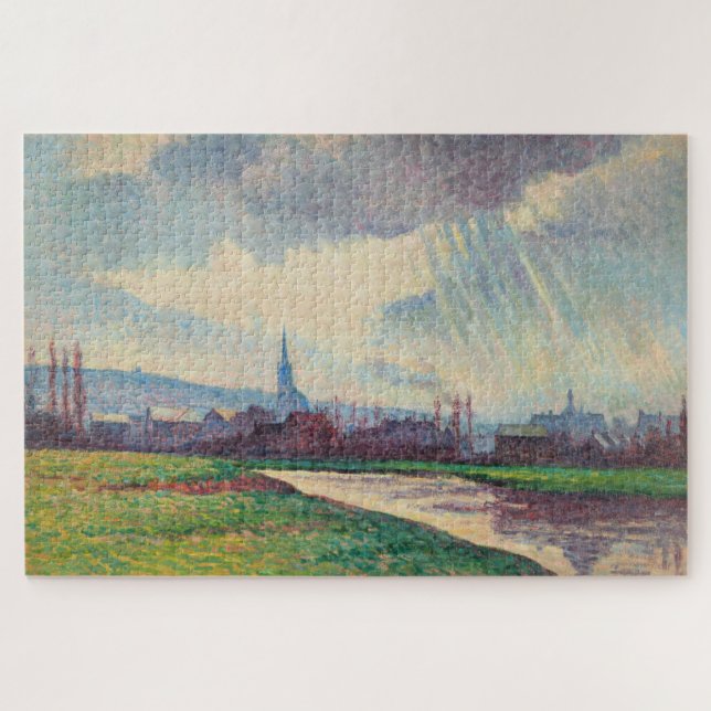 Puzzle Paysage rural avec rivière (par Maximilien Luce) (Horizontal)