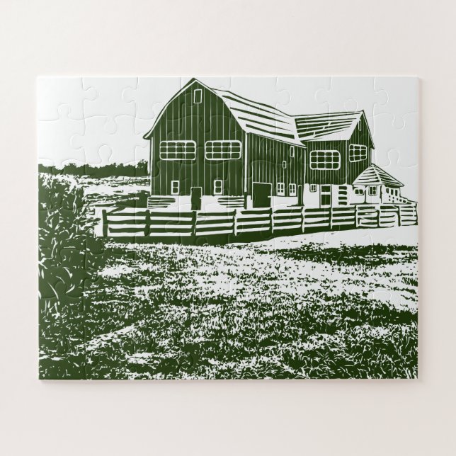 Puzzle Paysage rural maison de ferme de style coupe (Horizontal)