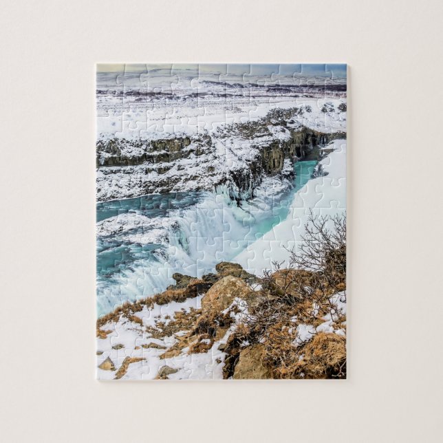 Puzzle Paysage Scénique de la Cascade Gullfoss en Islande (Vertical)