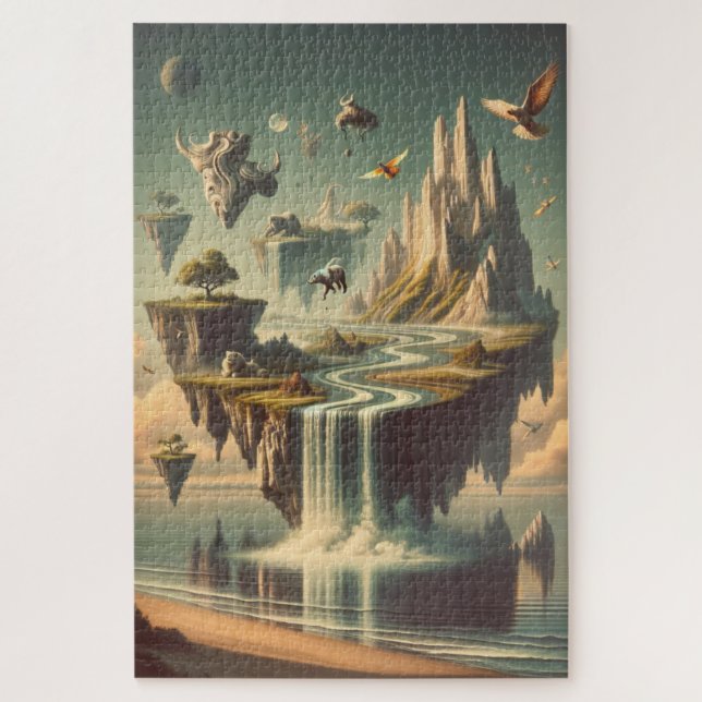 Puzzle Paysage subconscient surréaliste - Purples vifs (Vertical)