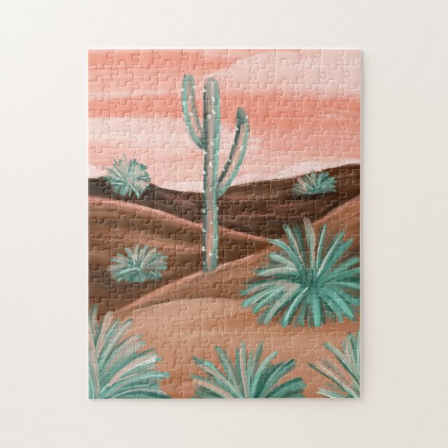 Puzzle Paysage Sunset Arizona Desert & Cactus (Vertical)