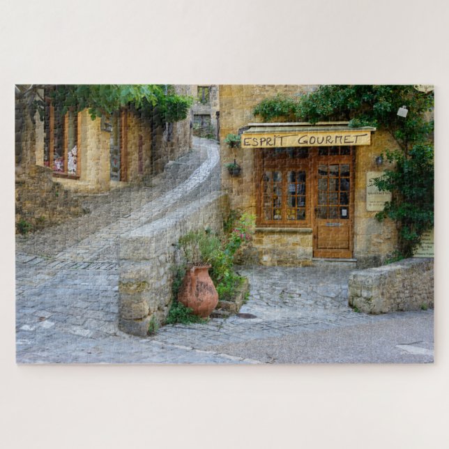 Puzzle Paysage urbain avec le magasin dans Dordogne, (Horizontal)
