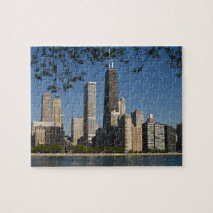 Puzzle Paysage urbain de Chicago et lac Michigan, rive du