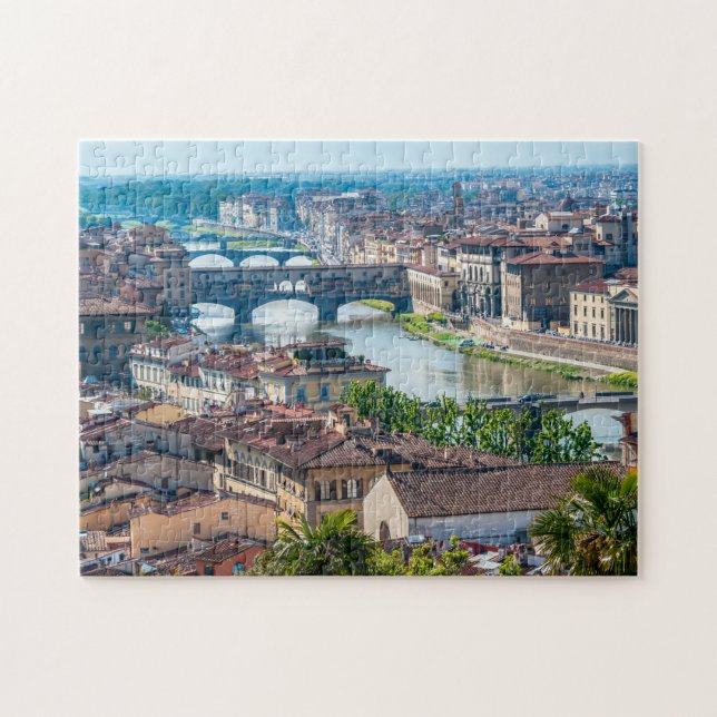 Puzzle Paysage urbain de Florence - Pont Vecchio sur l'Ar (Horizontal)