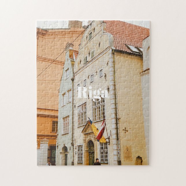 Puzzle Paysage urbain de Riga Aimant photo flexible (Vertical)