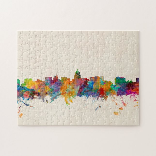 Puzzle Paysage urbain d'horizon de Madison le Wisconsin (Horizontal)