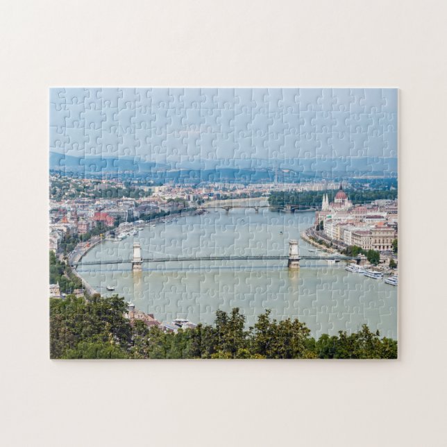 Puzzle Paysage urbain du Danube à Budapest - Hongrie (Horizontal)