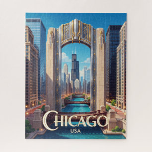 Puzzle Paysage urbain moderne de la Willis Tower à Chicag