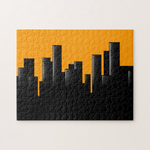 Puzzle paysage urbain orange
