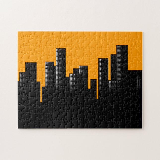 Puzzle paysage urbain orange (Horizontal)