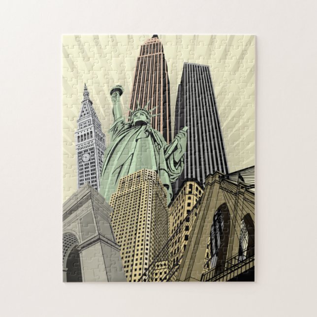 Puzzle Paysage urbain stylisé superbe NYC (Vertical)