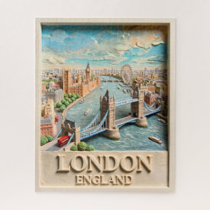 Puzzle Paysage urbain vintage texturé de Londres Angleter
