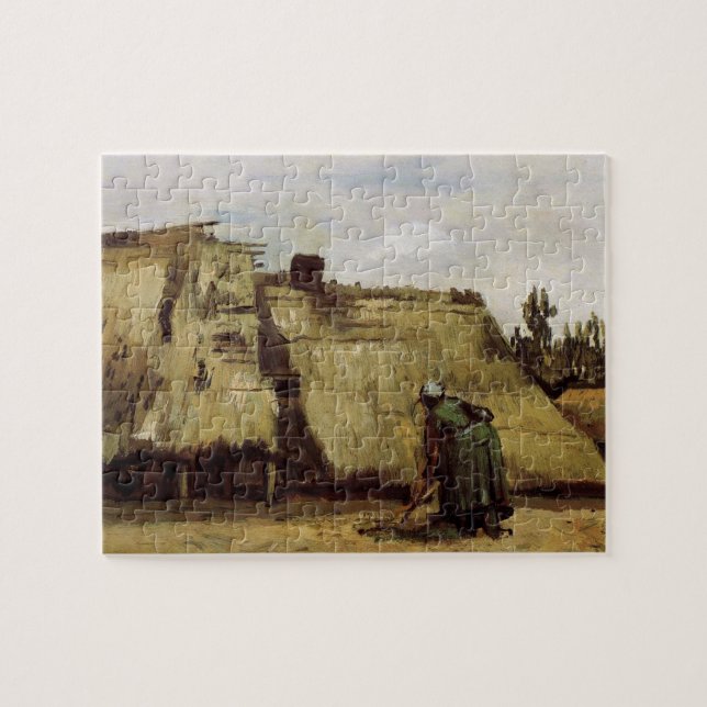 Puzzle Paysanne creusant une cabane par Vincent van Gogh (Horizontal)