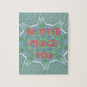 Puzzle Peace Be With You Inspirational Graphic Art Text