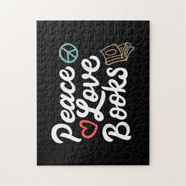 Puzzle Peace Looks Geeky & Cute Reading (Vertical)