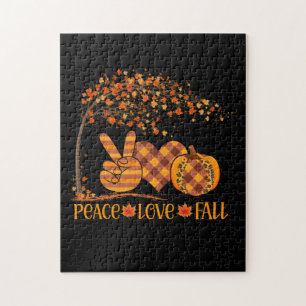 Puzzle Peace Love Automne Citrouille Autum Happy Fall
