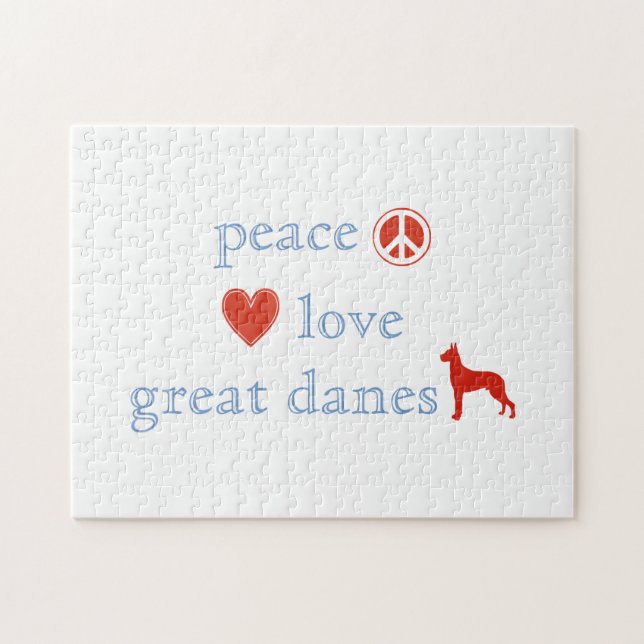 Puzzle Peace Love Great Danes (Horizontal)