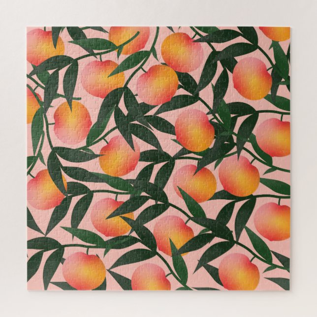 Puzzle Peach Fruit rose Arrière - plan Motif. (Vertical)
