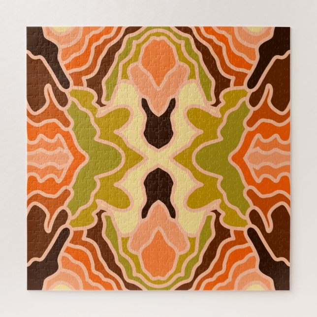 Puzzle Peach Fuzz Boho Shabby Chic géométrique Art Abstra (Vertical)