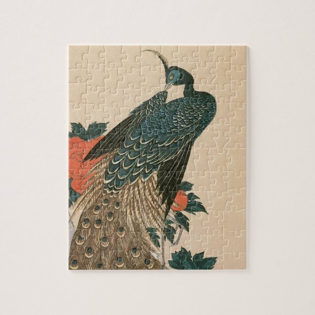 Puzzle Peacock and Peonies de Hiroshige, Art japonais (Vertical)