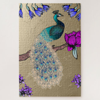 Puzzle Peacock En Or