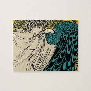 Puzzle Peacock Fine Art Bird Nouveau