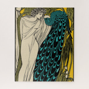 Puzzle Peacock Fine Art Bird Nouveau