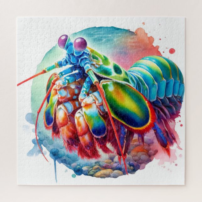 Puzzle Peacock Mantis Shrimp REF253 - Watercolor (Vertical)