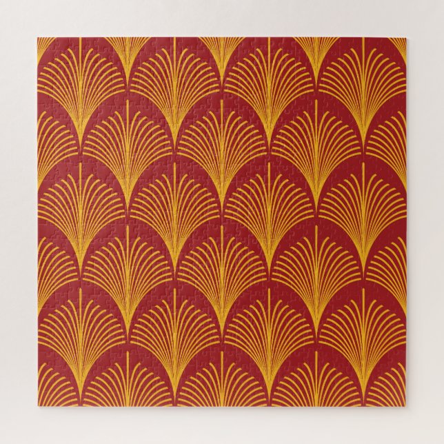 Puzzle Peacock or rouge : Art Déco. (Vertical)