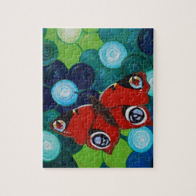 Puzzle Peacock Papillon peint (Vertical)