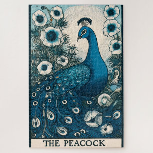 Puzzle Peacock Tarot Card Art paons Art Turquoise