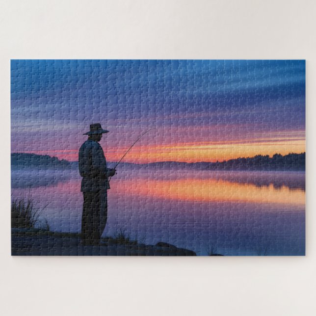 Puzzle Pêcheur au coucher du soleil (Horizontal)