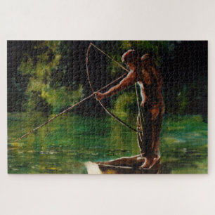 Puzzle pêcheur d'aquarelle