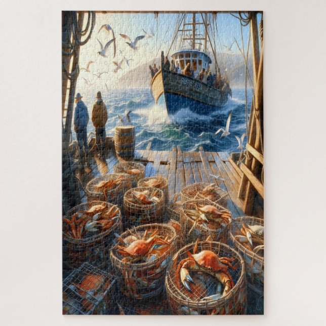 Puzzle Pêcheurs à la Twilight ramassant des crabes (Vertical)