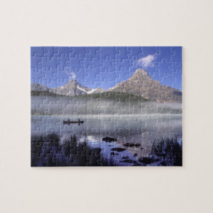 Puzzle Pêcheurs en canoë sur le lac Waterfowl, Banff